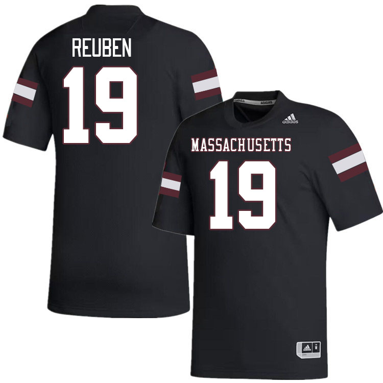 Massachusetts Minutemen #19 Etinosa Reuben College Football Jerseys Stitched-Black